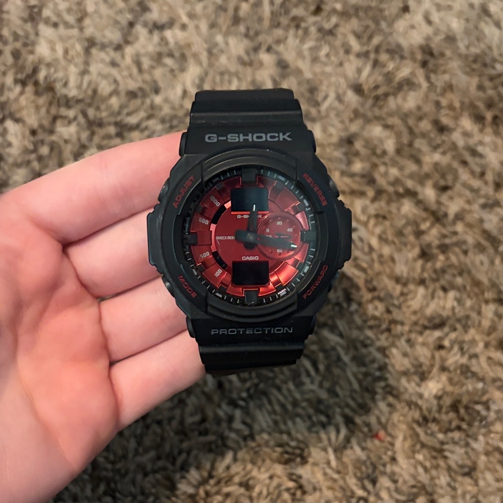 G-Shock Red Dial Black Strap Watch * need new batteries